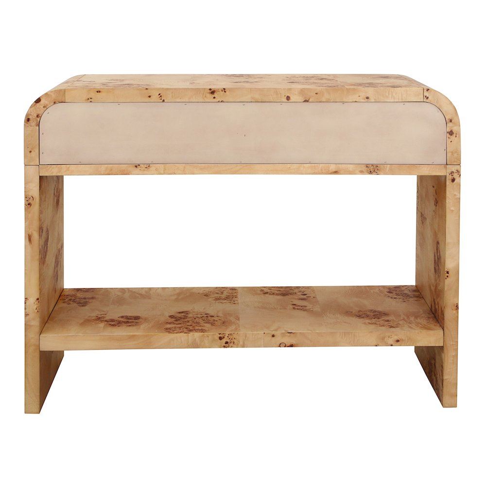Veyra Burl 2-Drawer Console Table - Natural Burl. Picture 5