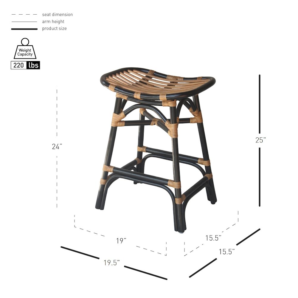Damara Rattan Counter Stool. Picture 7