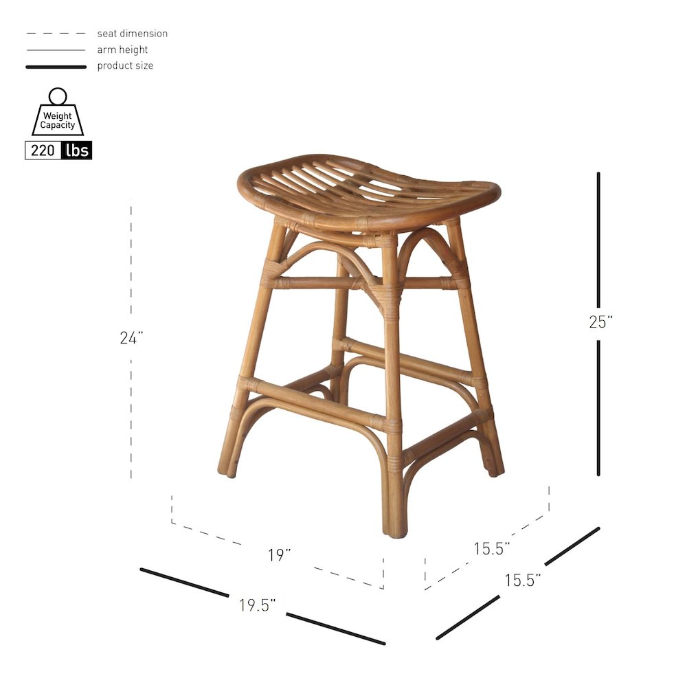 Damara Rattan Counter Stool. Picture 7