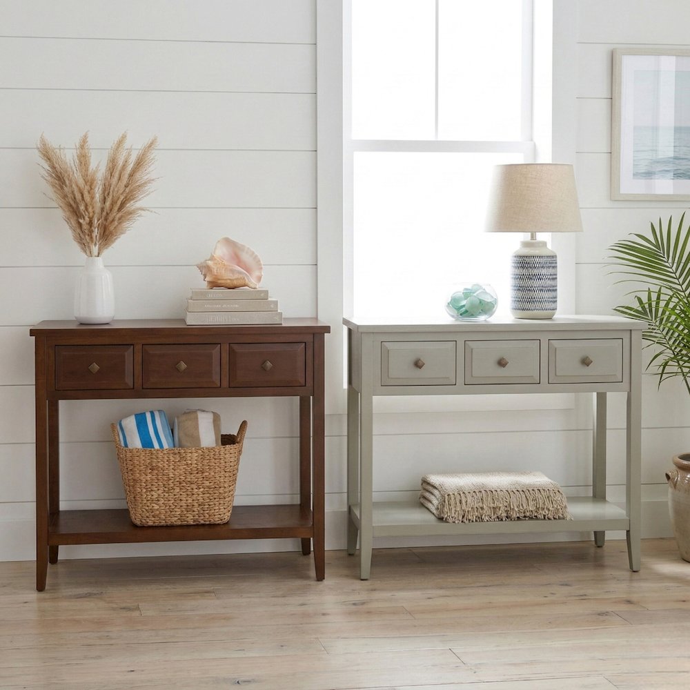 Wexford 3-Drawer Console Table - Sage Green. Picture 2