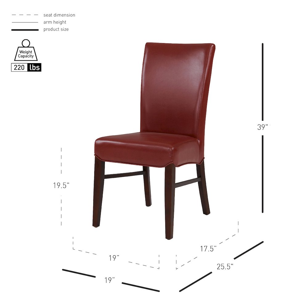 Milton Bonded Leather Dining Side Chair, (Set of 2). Picture 7
