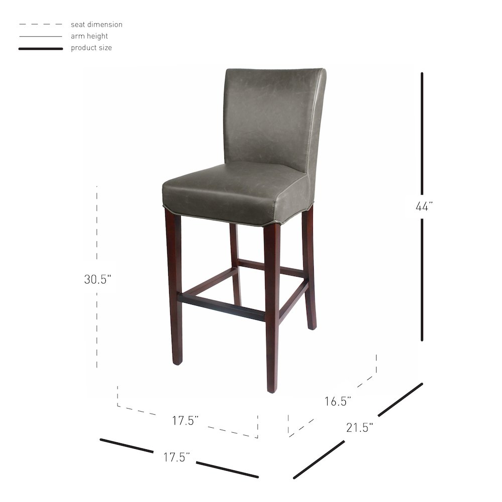 Milton Bonded Leather Bar Stool. Picture 7