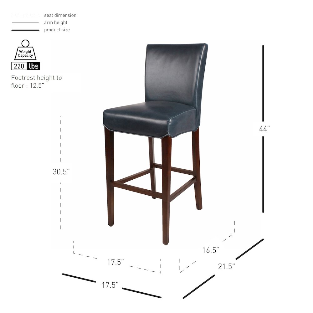 Milton Bonded Leather Bar Stool. Picture 7