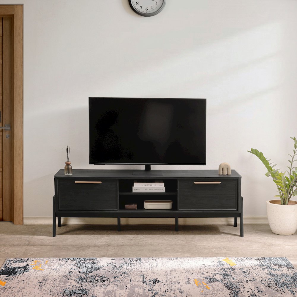 Heaton Low TV Stand - Black. Picture 13