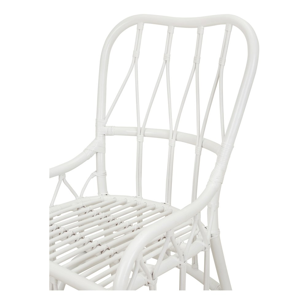 Ayanna Rattan Dining Side Chair - White. Picture 8