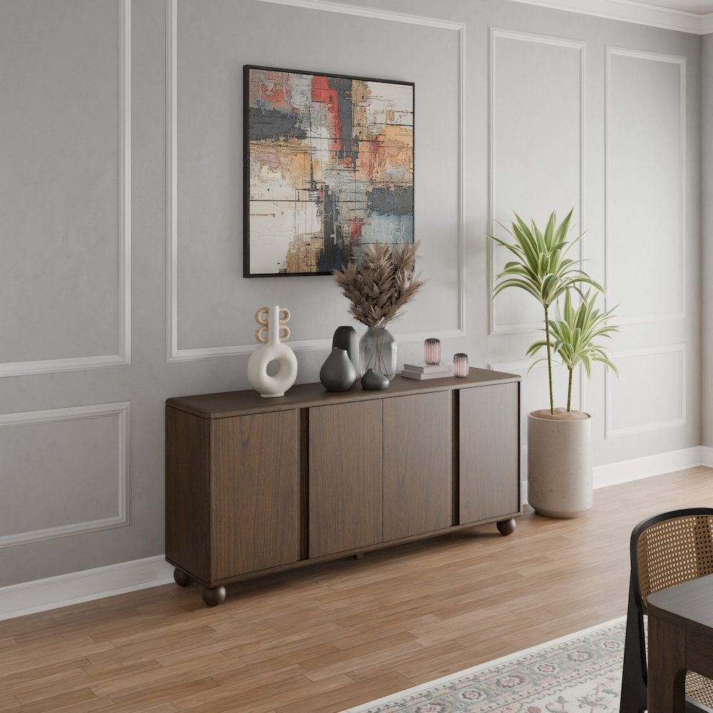 Harlyn 4-Door Buffet - Walnut. Picture 2