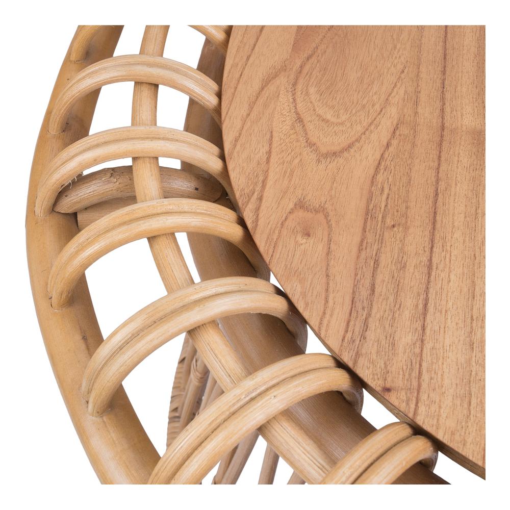 Galia Rattan Oval Coffee Table w/ Wood Top. Picture 4
