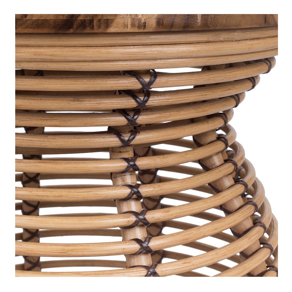 Quito Rattan Side/ End Table  w/ Wood Top. Picture 3