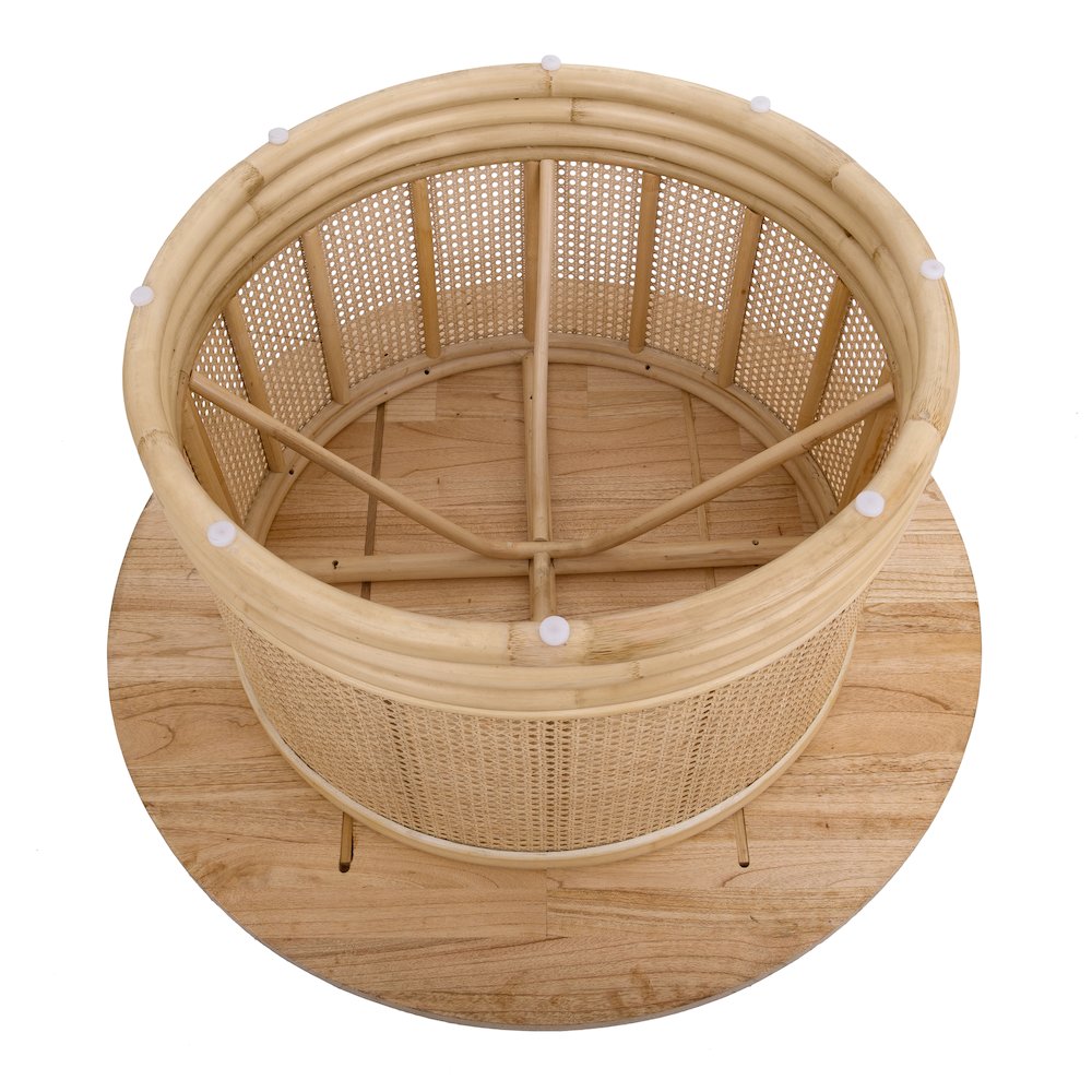 Brisa Rattan Coffee Table w/ Wood Top - Thumbnail 5