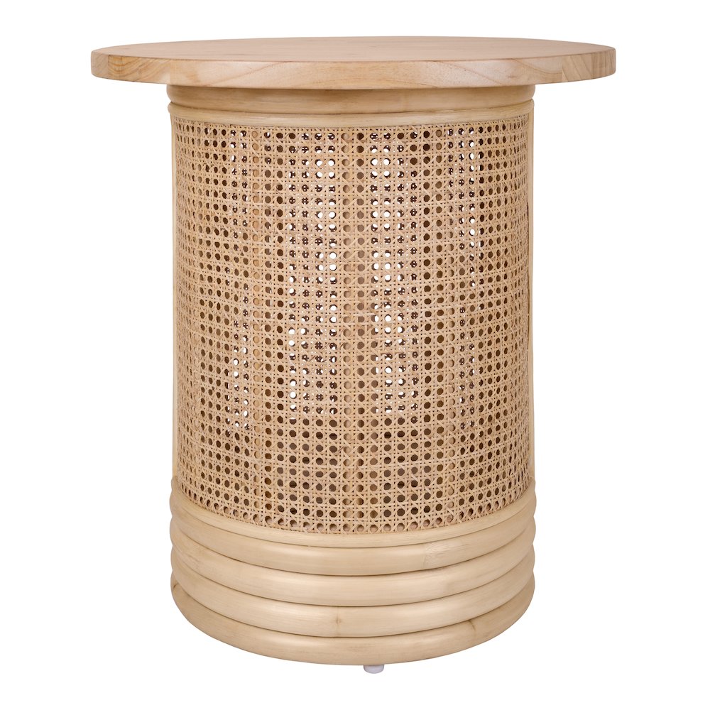 Brisa Rattan Side/End Table w/ Wood Top - Thumbnail 2