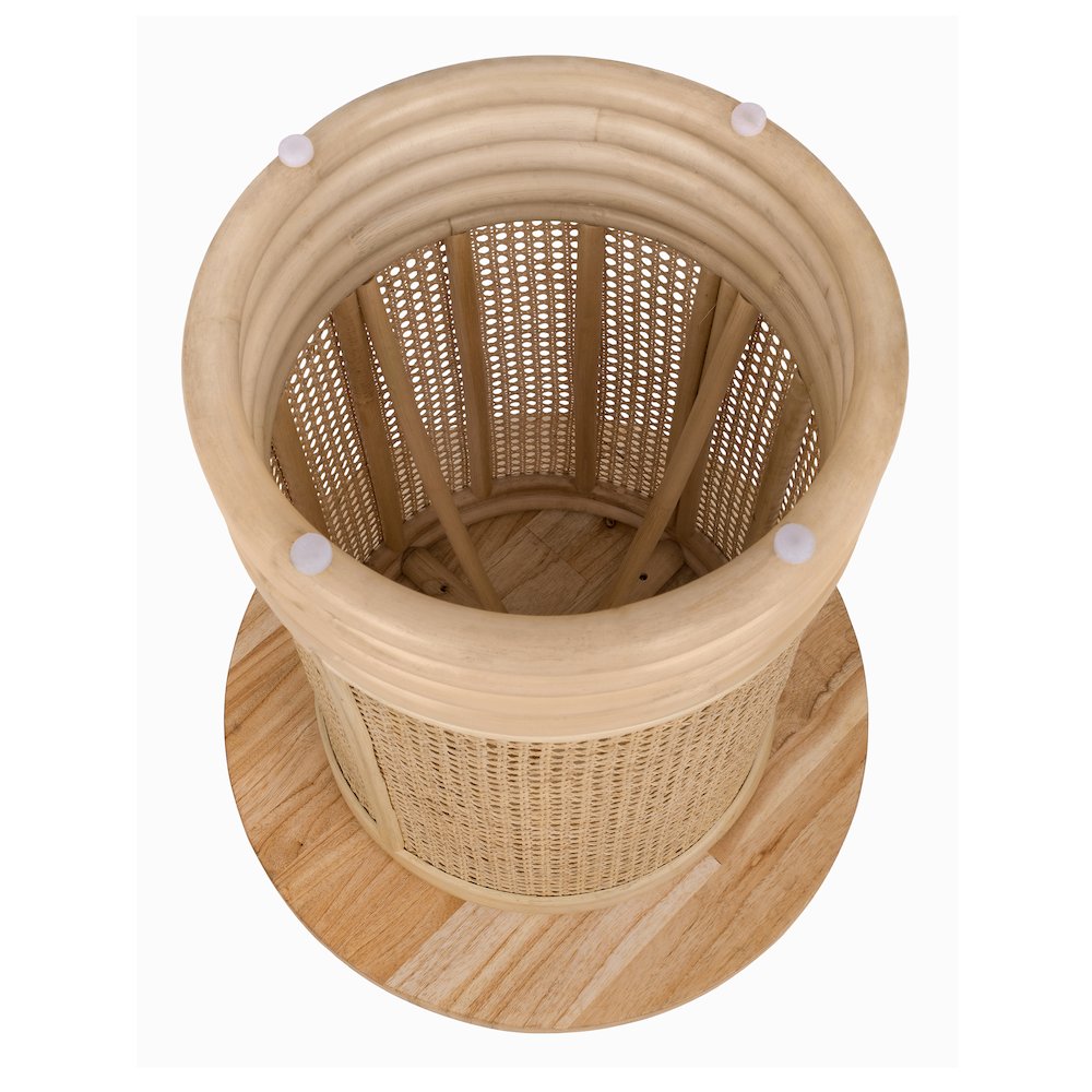 Brisa Rattan Side/End Table w/ Wood Top - Thumbnail 5