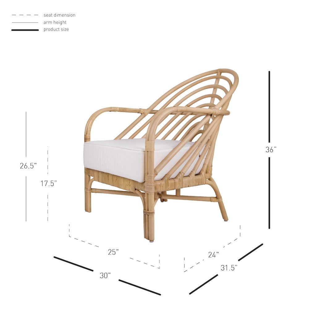 Lana Rattan Accent Arm Chair. Picture 9