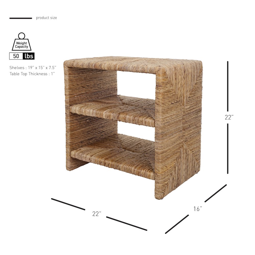 Kanza Abaca Nightstand/Side Table. Picture 8