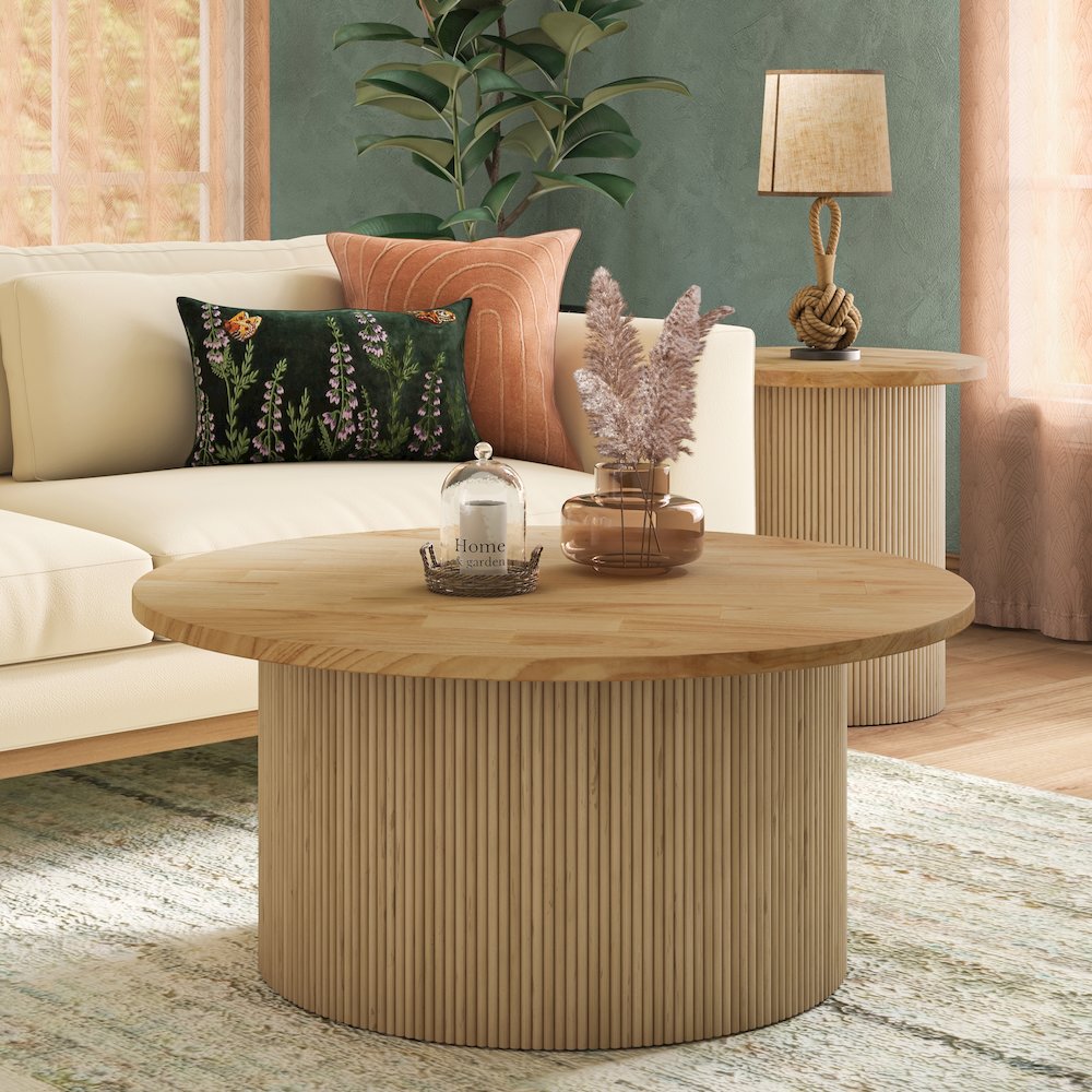 Kiefer Rattan Coffee Table w/ Wood Top. Picture 5