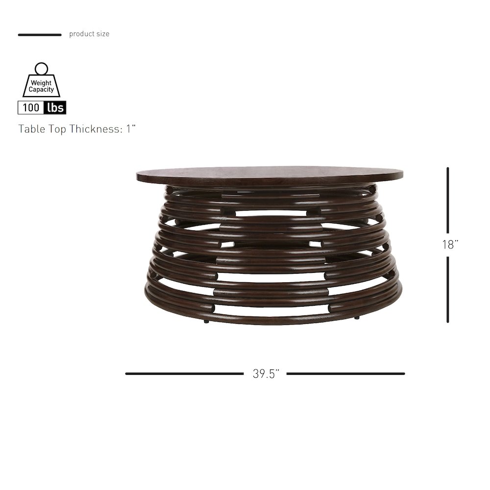 Zeke Rattan Coffee Table with Wood Top. Picture 5