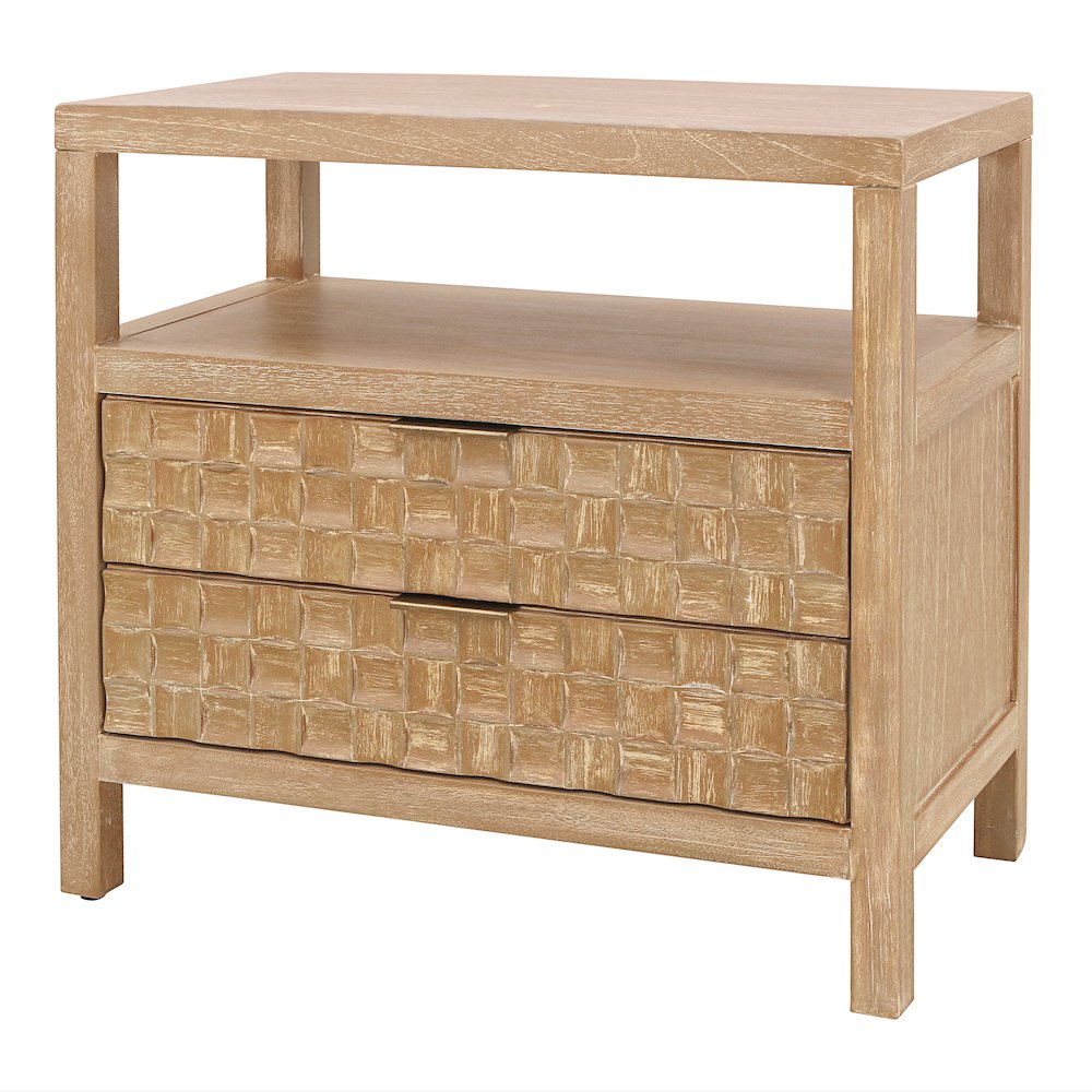 Terrena 2-Drawer Accent Table - Brushed Sand. Picture 1
