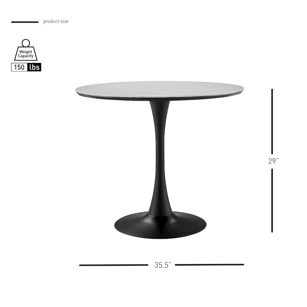 Anson Ceramic Top 35.5" Round Dining Table. Picture 9