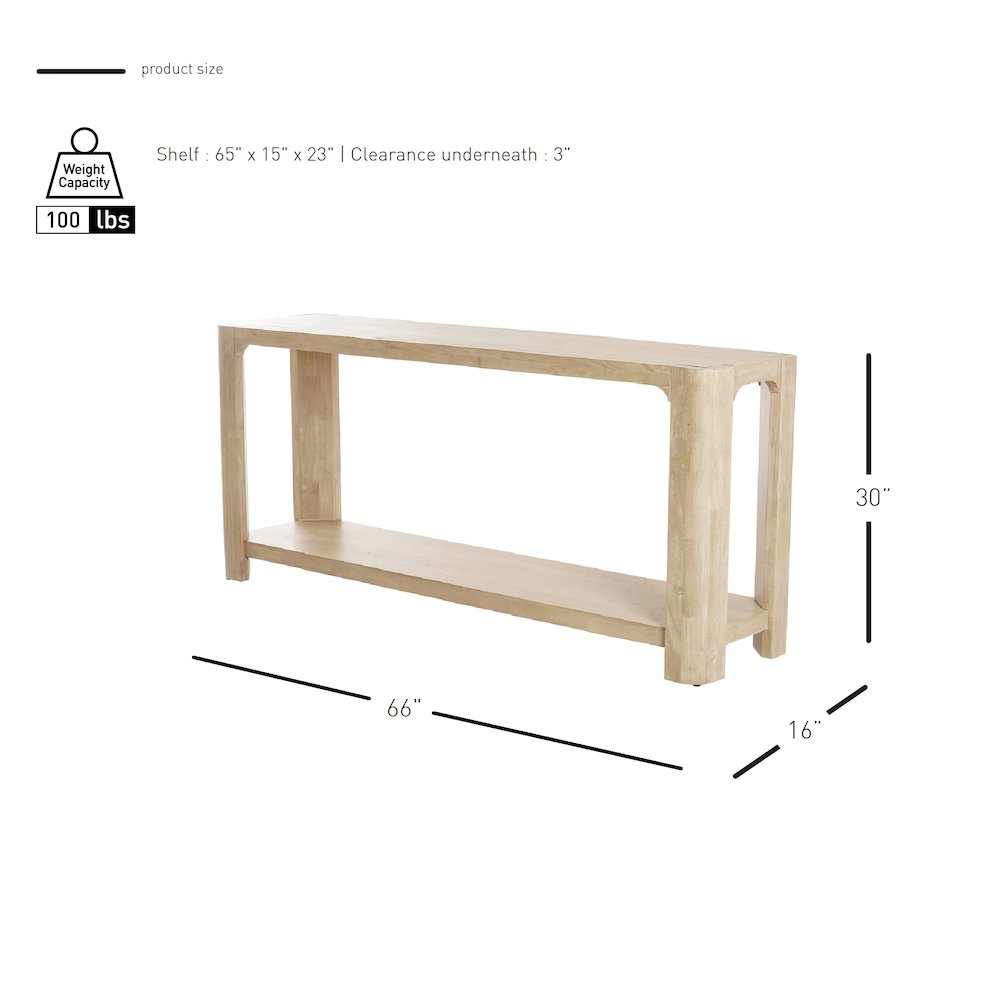 Trevin 66" Console Table with Shelf. Picture 8