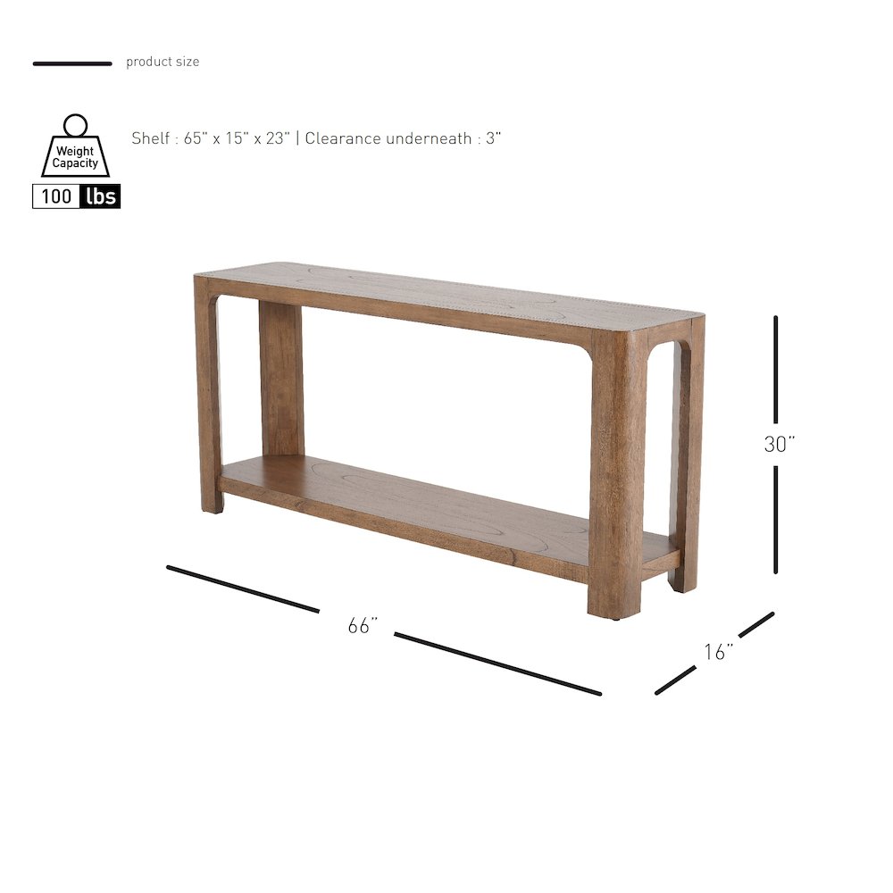 Trevin 66" Console Table with Shelf. Picture 8