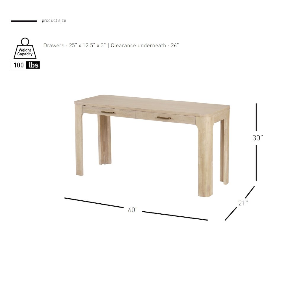Trevin Desk 2 Drawers. Picture 10