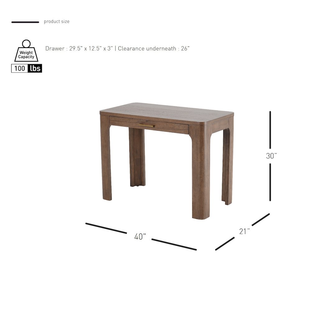 Trevin Small Desk 1 Drawer. Picture 10