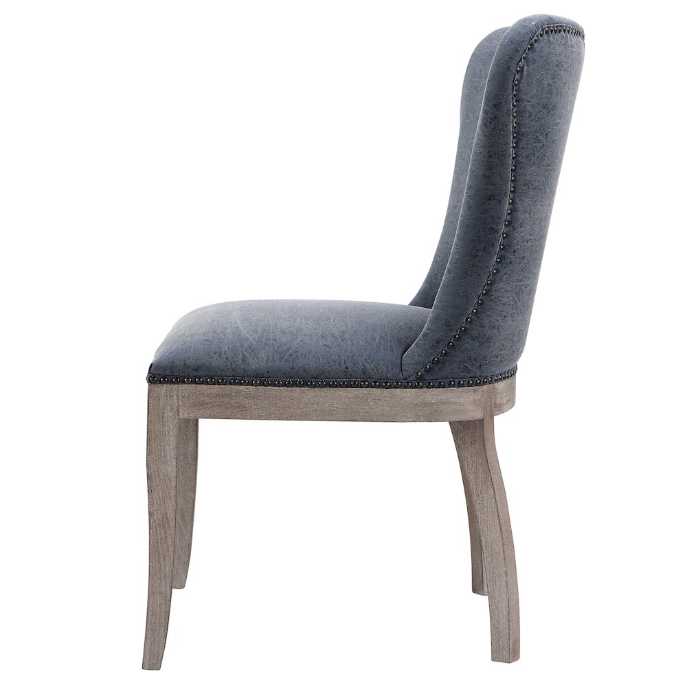 Dorsey Faux Leather Dining Side Chair Drift Wood Legs, (Set of 2). Picture 3