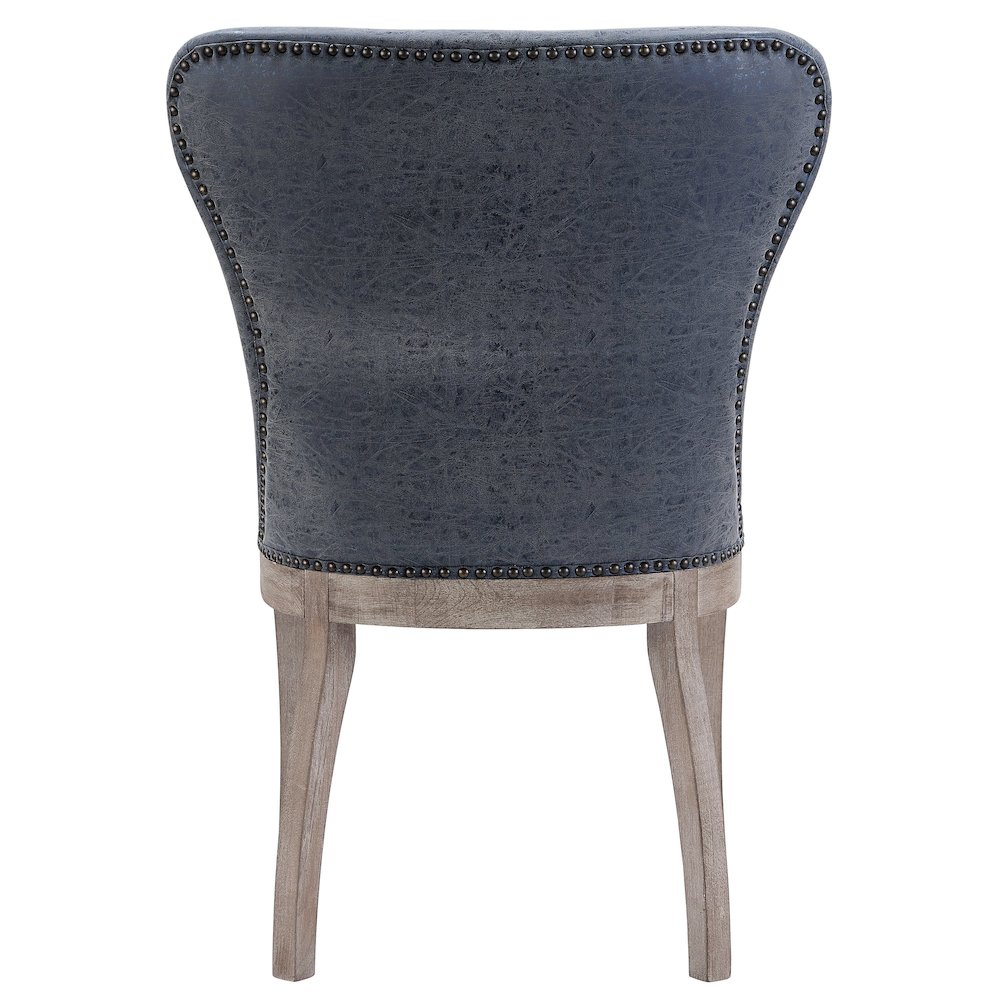 Dorsey Faux Leather Dining Side Chair Drift Wood Legs, (Set of 2). Picture 4