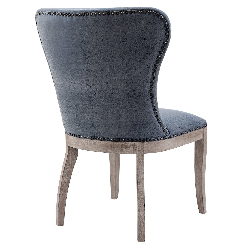 Dorsey Faux Leather Dining Side Chair Drift Wood Legs, (Set of 2). Picture 5