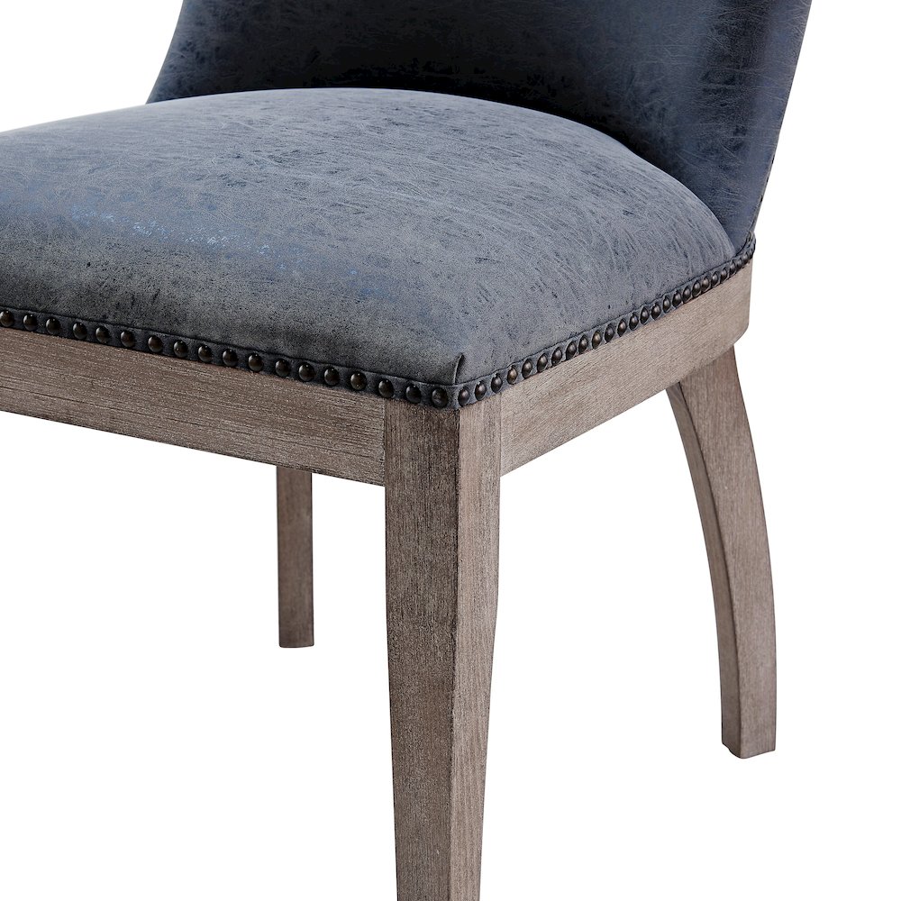 Dorsey Faux Leather Dining Side Chair Drift Wood Legs, (Set of 2). Picture 6