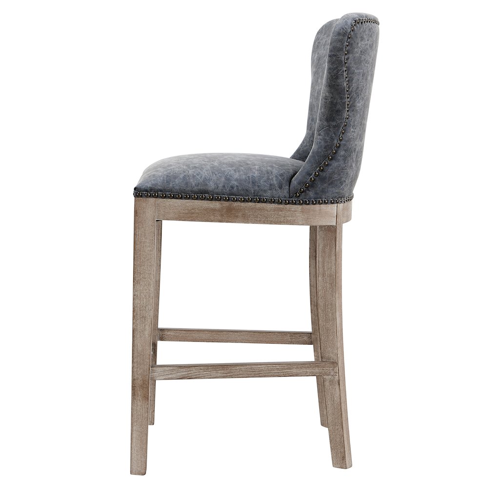 Dorsey Faux Leather Counter Stool Drift Wood Legs. Picture 3