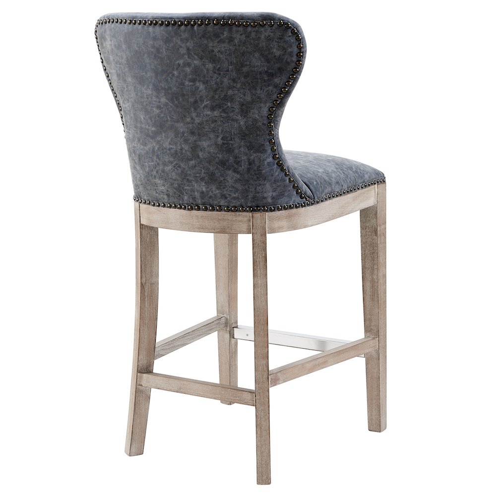 Dorsey Faux Leather Counter Stool Drift Wood Legs. Picture 5