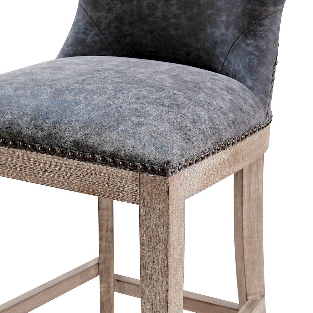 Dorsey Faux Leather Counter Stool Drift Wood Legs. Picture 6