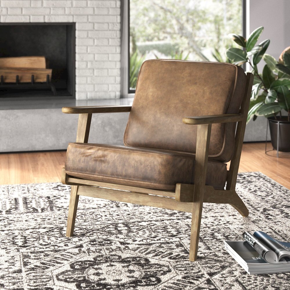 Albert PU Leather Accent Chair. Picture 6