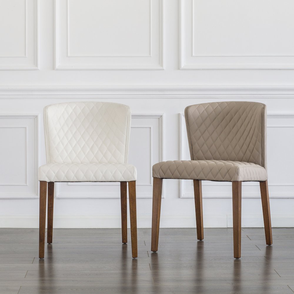 Albie Diamond Stitching Faux Leather Dining Side Chair, (Set of 2). Picture 7