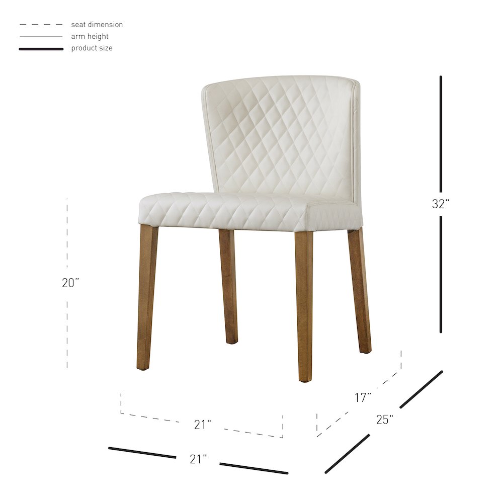 Albie Diamond Stitching Faux Leather Dining Side Chair, (Set of 2). Picture 8