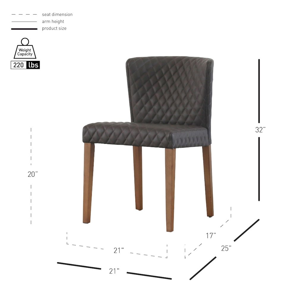 Albie Diamond Stitching Faux Leather Chair, (Set of 2). Picture 7