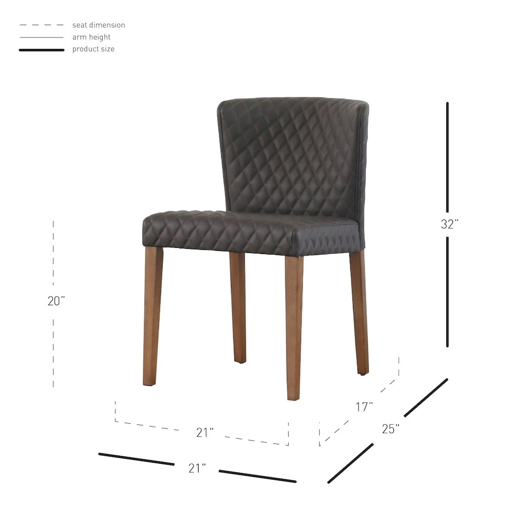 Albie Diamond Stitching Faux Leather Chair, (Set of 2). Picture 8