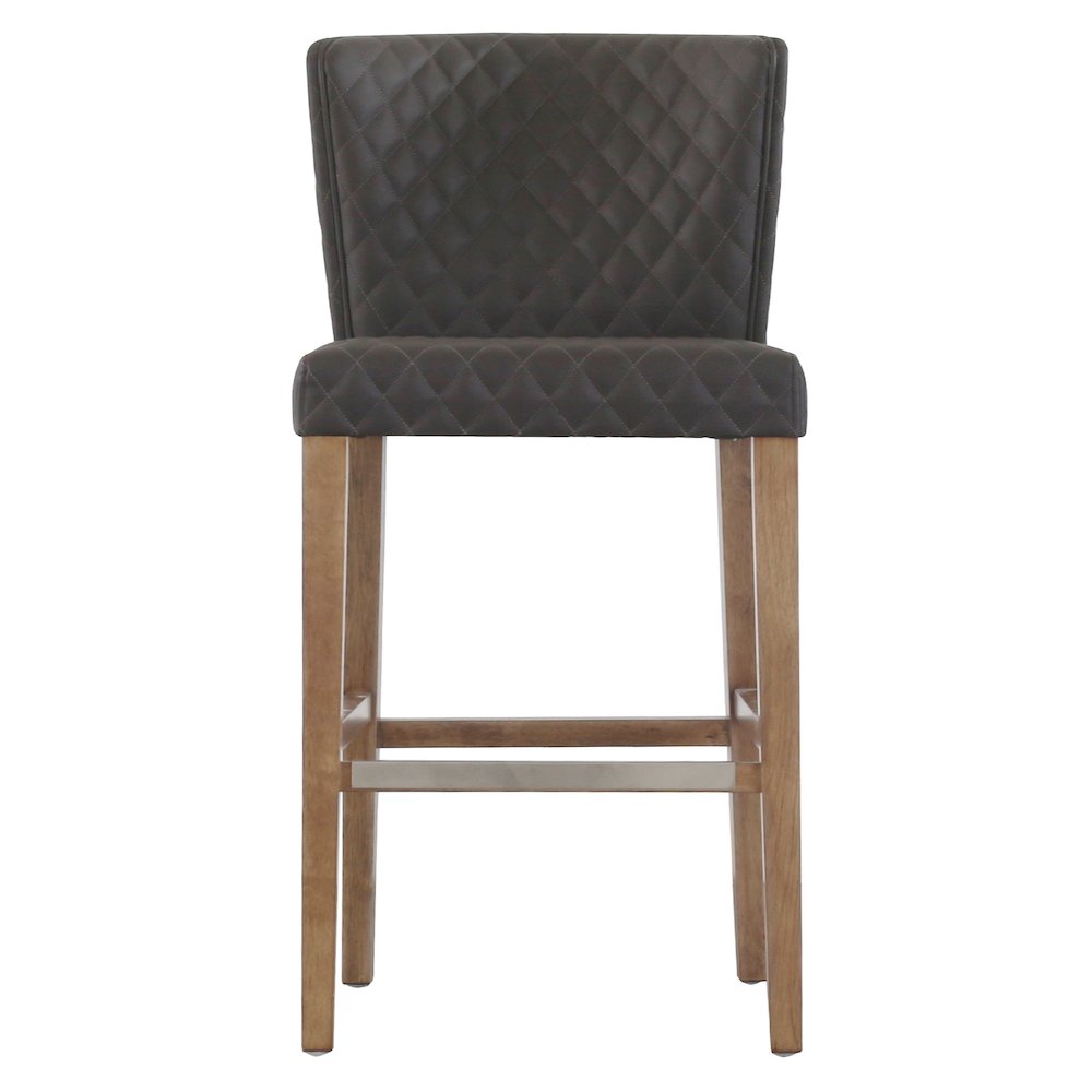 Albie Diamond Stitching Faux Leather Counter Stool. Picture 2