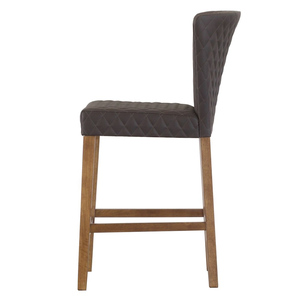 Albie Diamond Stitching Faux Leather Counter Stool. Picture 3