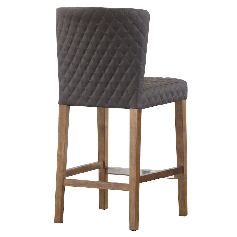 Albie Diamond Stitching Faux Leather Counter Stool. Picture 5