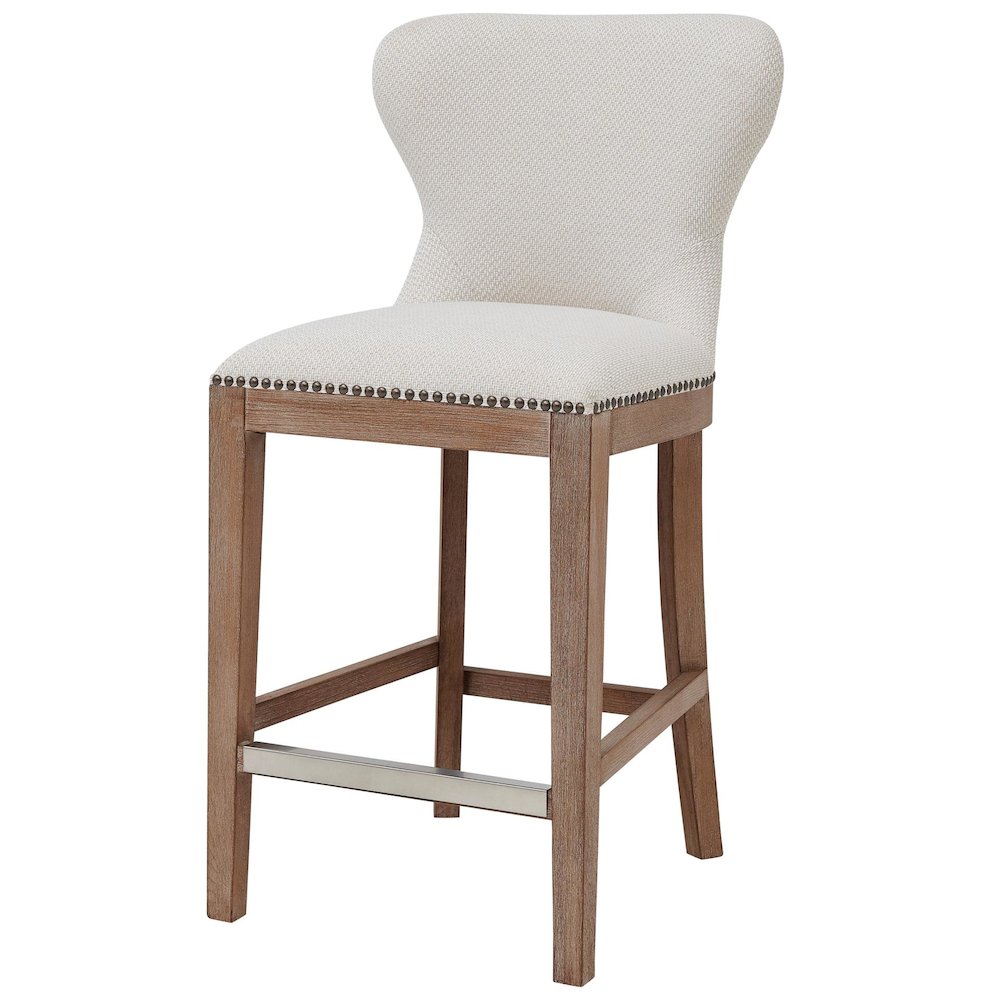 Dorsey Fabric Counter Stool Drift Wood Legs. Picture 12