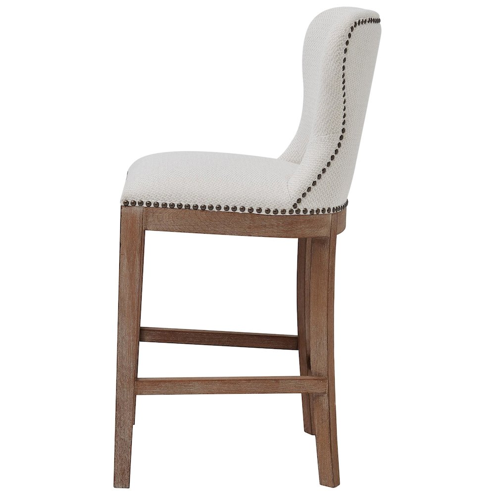 Dorsey Fabric Counter Stool Drift Wood Legs. Picture 2