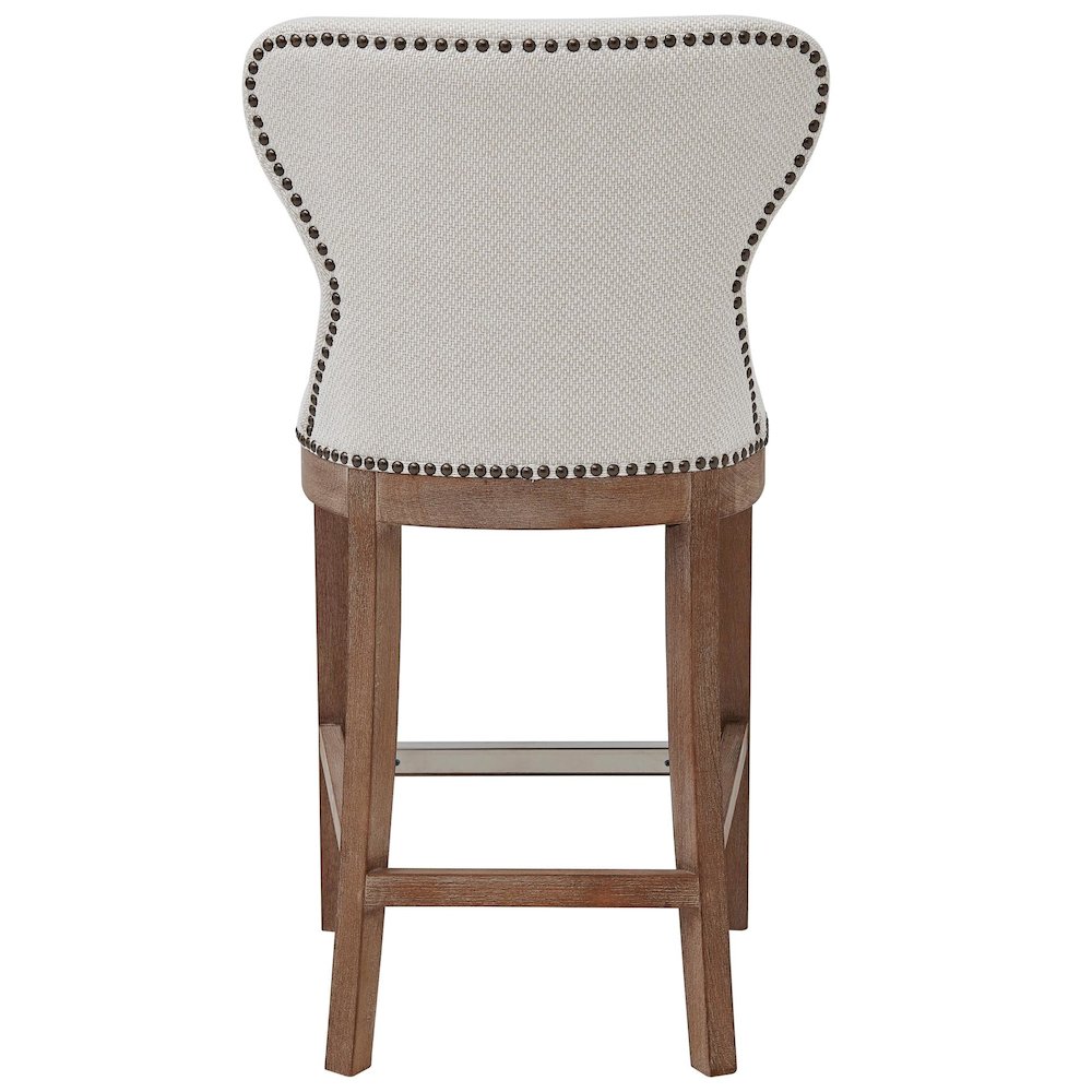Dorsey Fabric Counter Stool Drift Wood Legs. Picture 3
