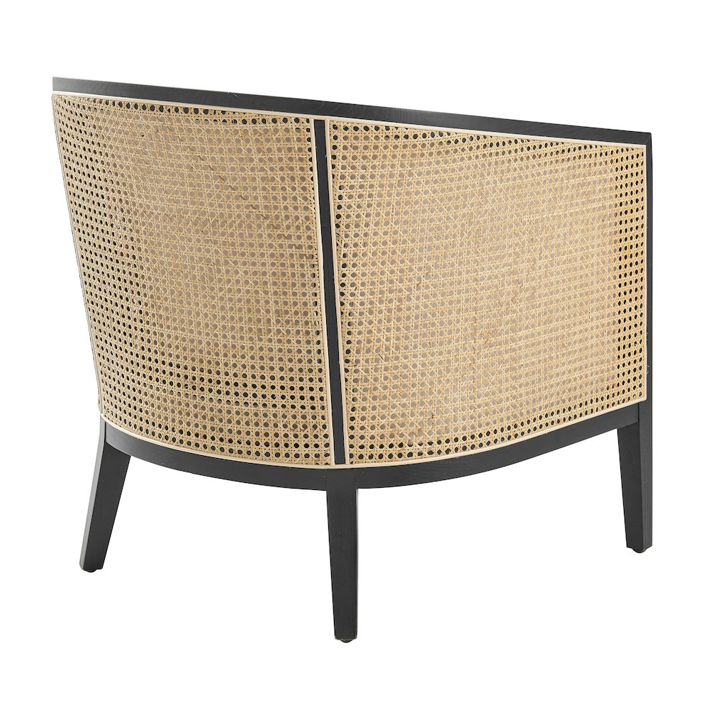 Tillman Linen Accent Arm Chair w/ Rattan. Picture 5