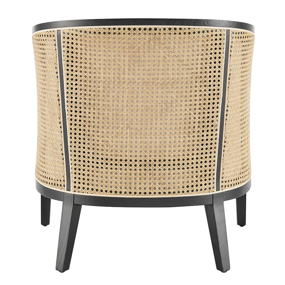Tillman Linen Accent Arm Chair w/ Rattan. Picture 4