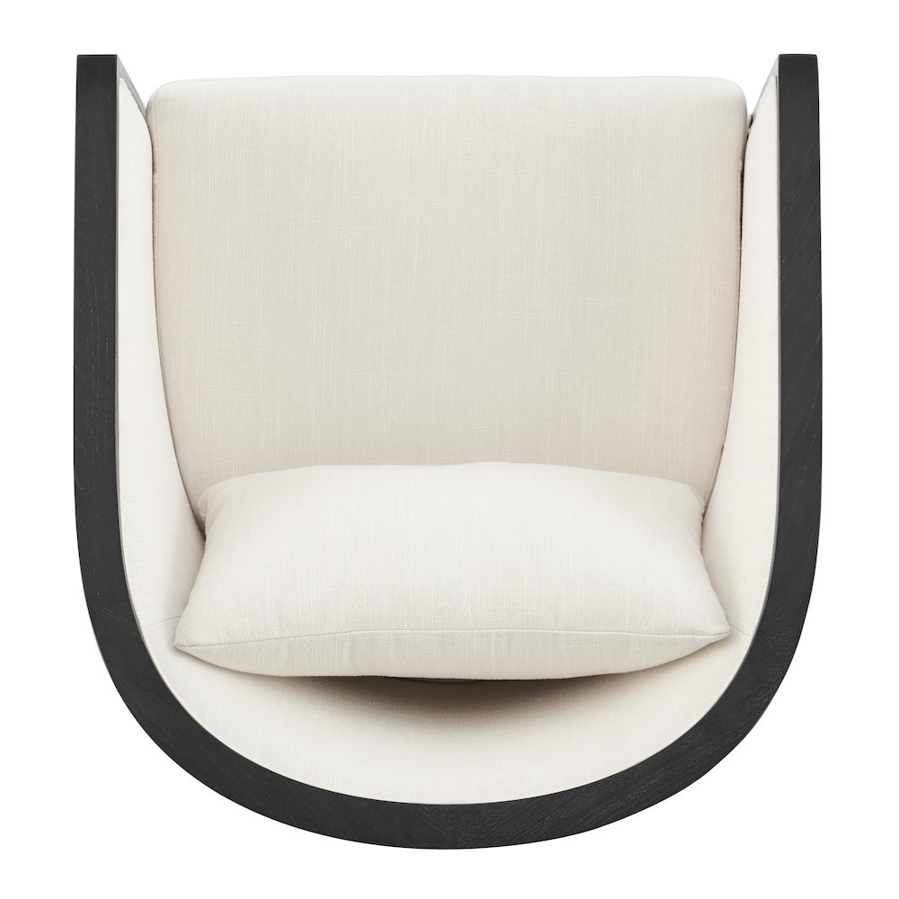 Tillman Linen Accent Arm Chair w/ Rattan. Picture 6
