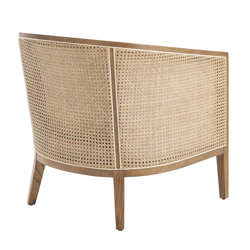 Tillman Linen Accent Arm Chair w/ Rattan. Picture 5