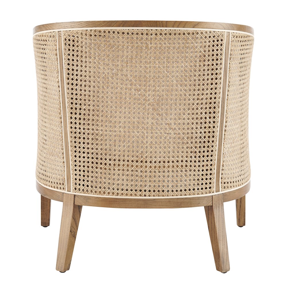 Tillman Linen Accent Arm Chair w/ Rattan. Picture 4