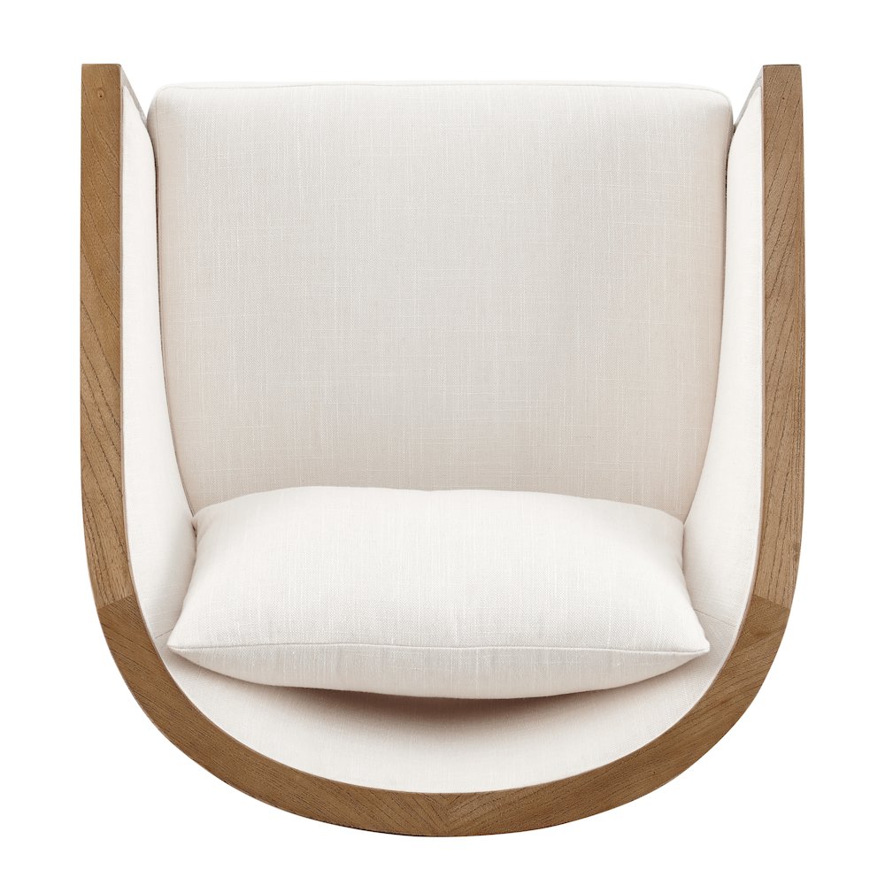 Tillman Linen Accent Arm Chair w/ Rattan. Picture 6