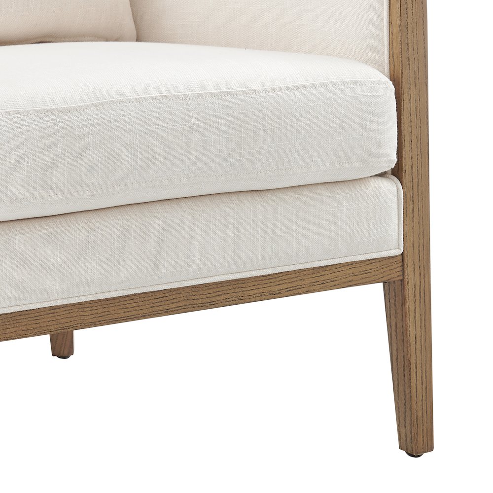 Tillman Linen Accent Arm Chair w/ Rattan. Picture 8